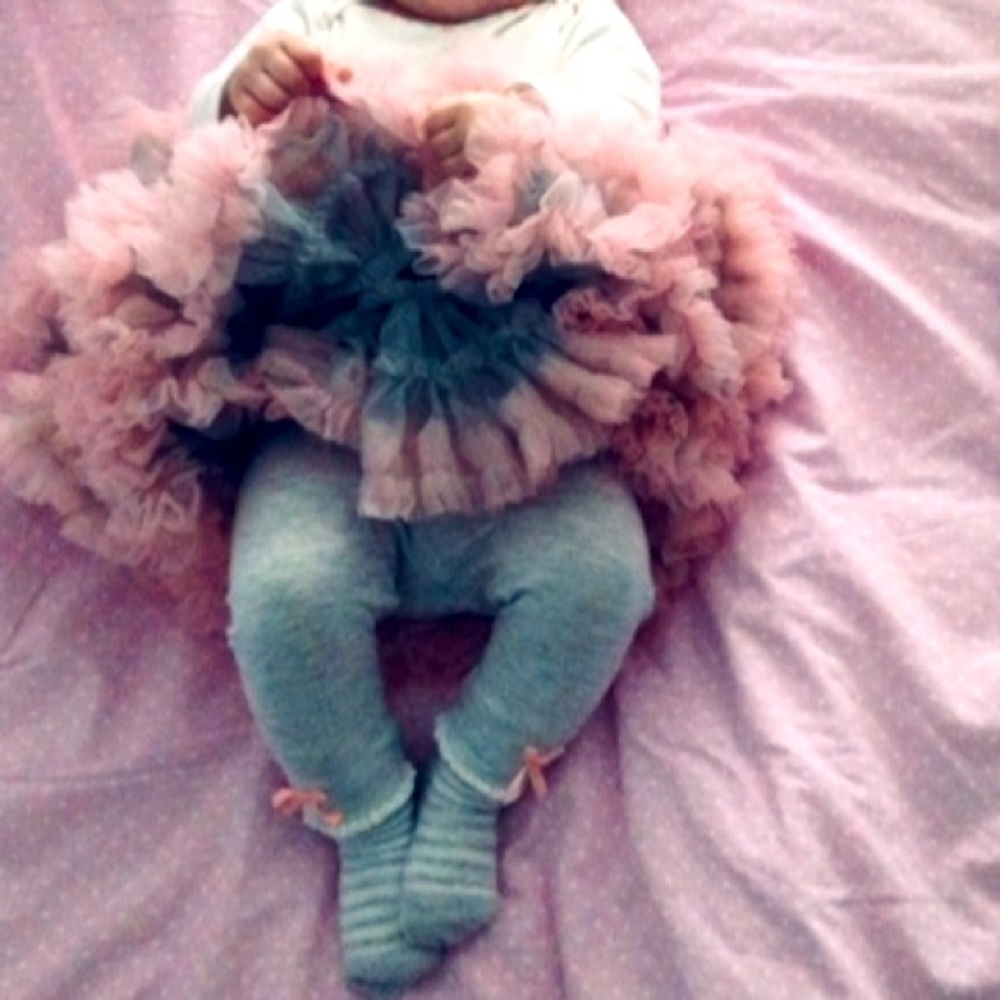 Hand made tutu skirt up to 6 months pink & gray amazing for photos
